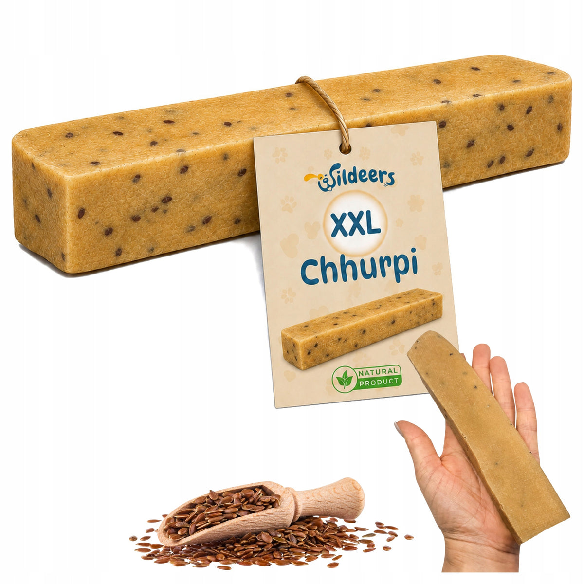Himalayan Cheese for Dog Natural Teether Cheese XXL Flaxseed Hard Large