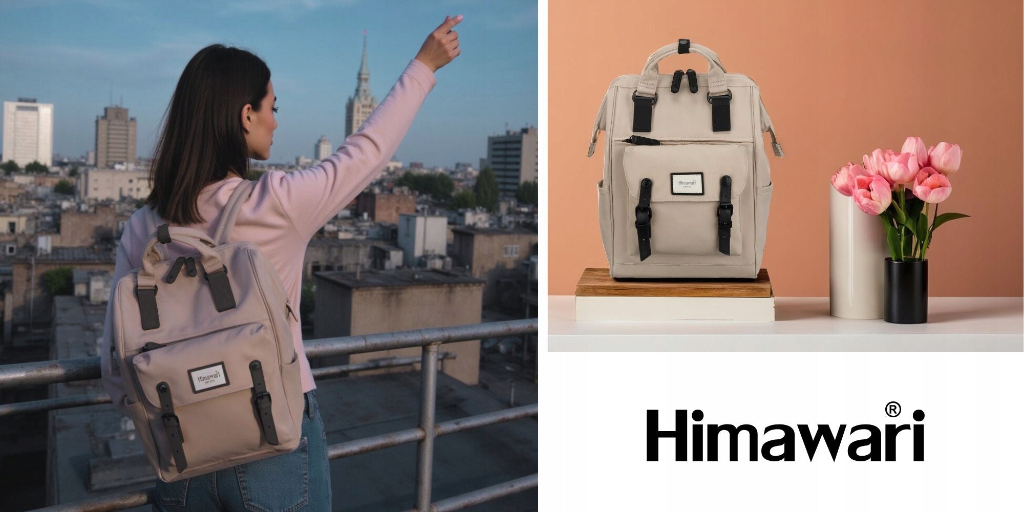 Himawari backpack with laptop space fashionable with USB roomy for school Brand Himawari