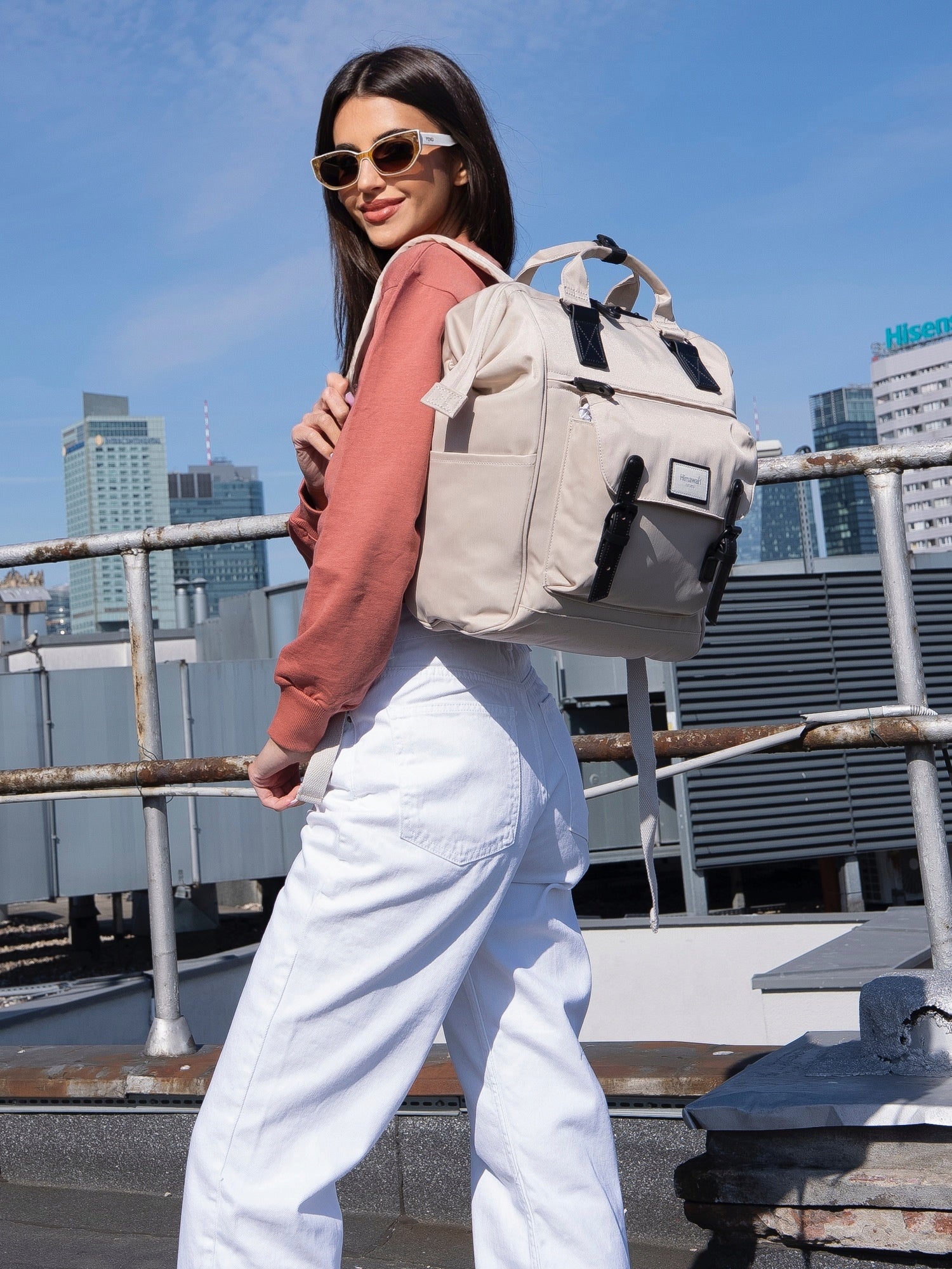 Himawari backpack with laptop space fashionable with USB roomy for school Packaging status original