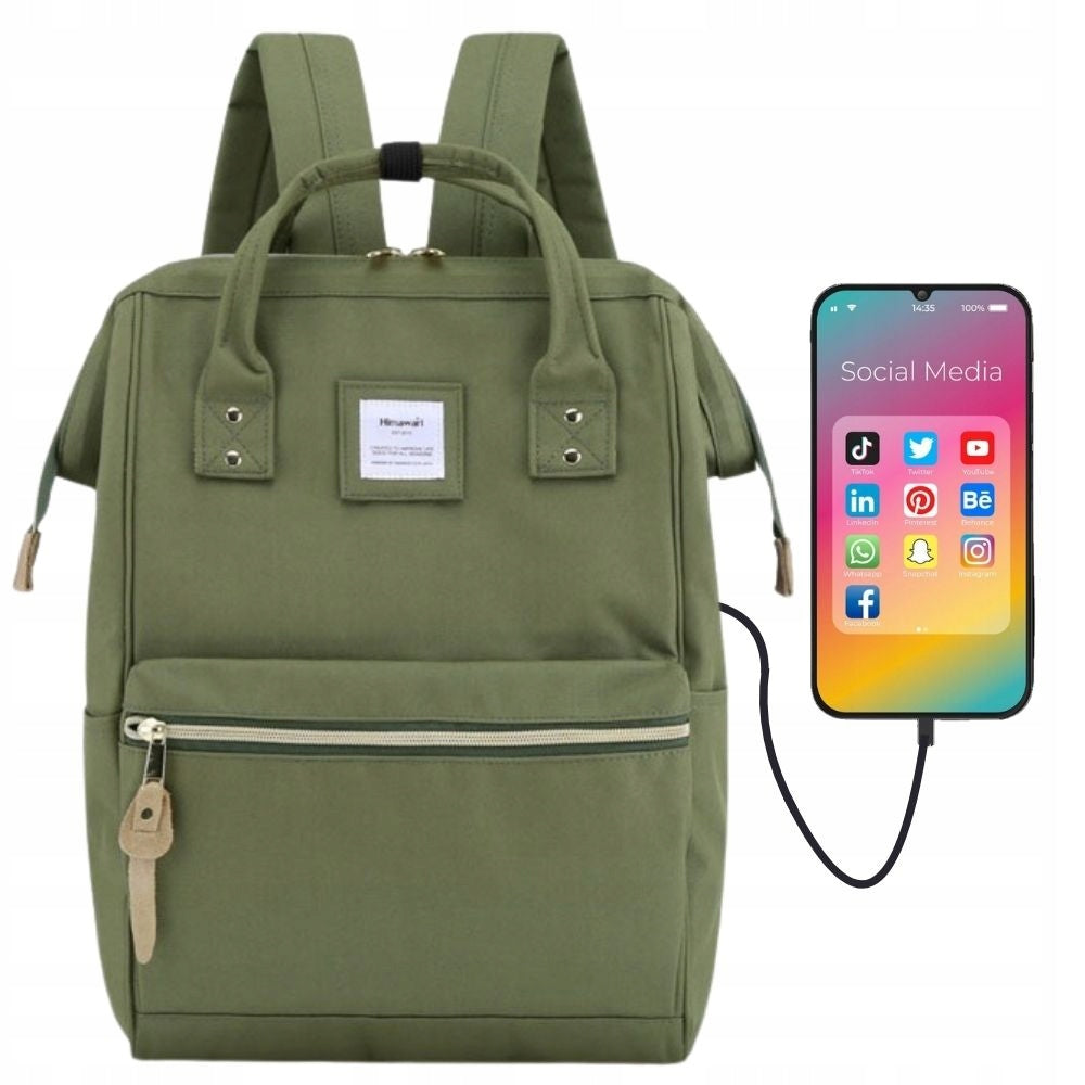 Himawari city backpack roomy with USB pockets holds a4 for laptop