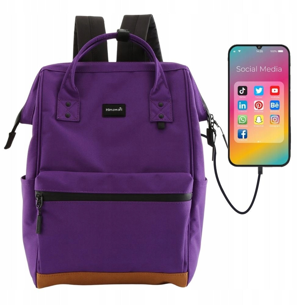 Himawari school backpack holds A4 with USB port women's urban roomy