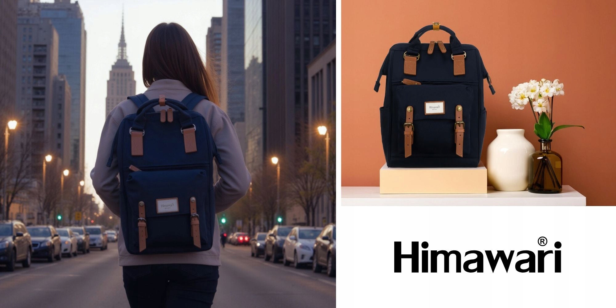Himawari women's backpack with laptop space and USB fashionable for university Brand Himawari