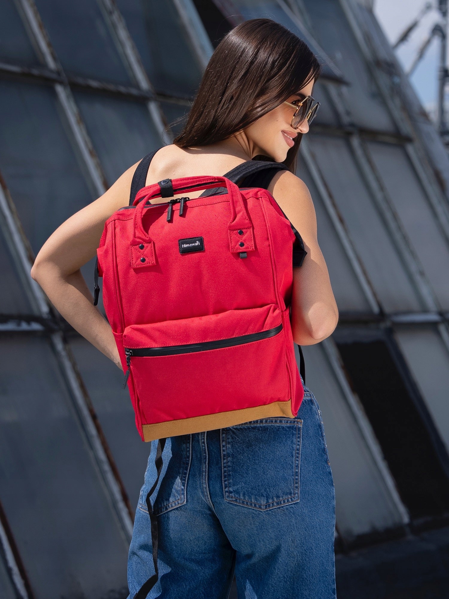 Himawari women's city backpack with USB connector school sports roomy Packaging status original