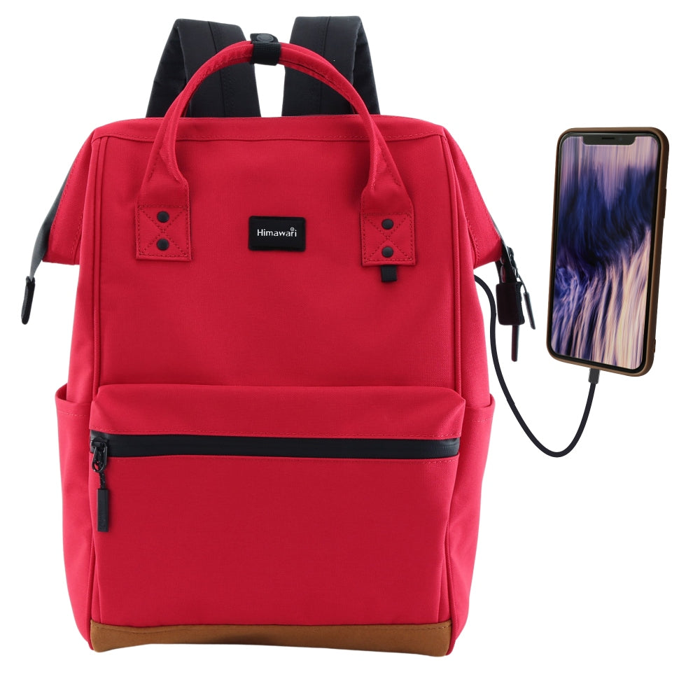 Himawari women's city backpack with USB connector school sports roomy