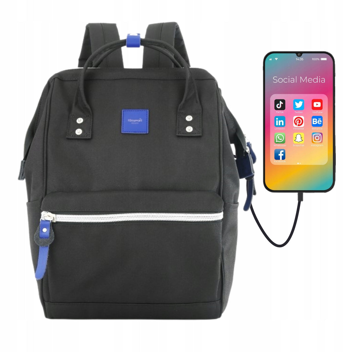 Himawari women's outdoor sports backpack for laptop with USB port fashionable