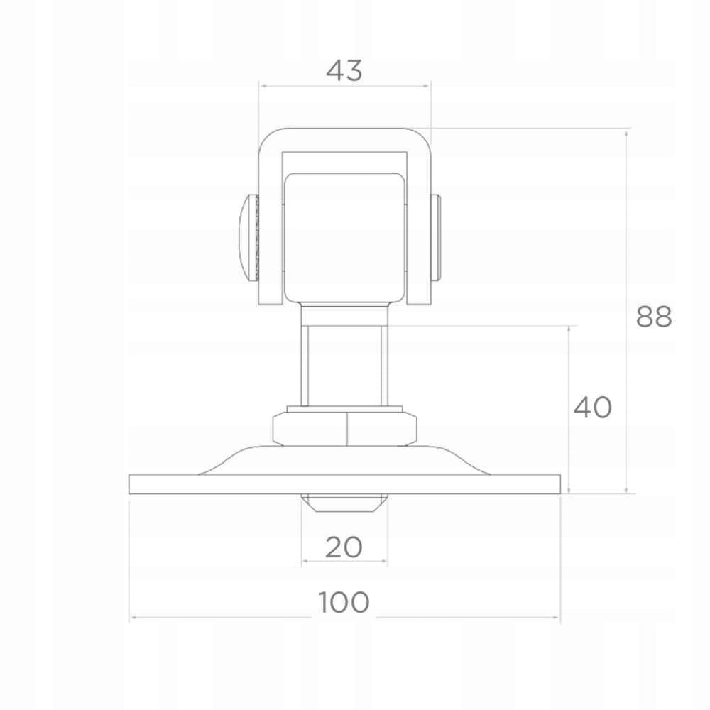 Hinges for Gate Adjustable M20 Sign 100x100 mm for Welding Ear Black Packaging status original