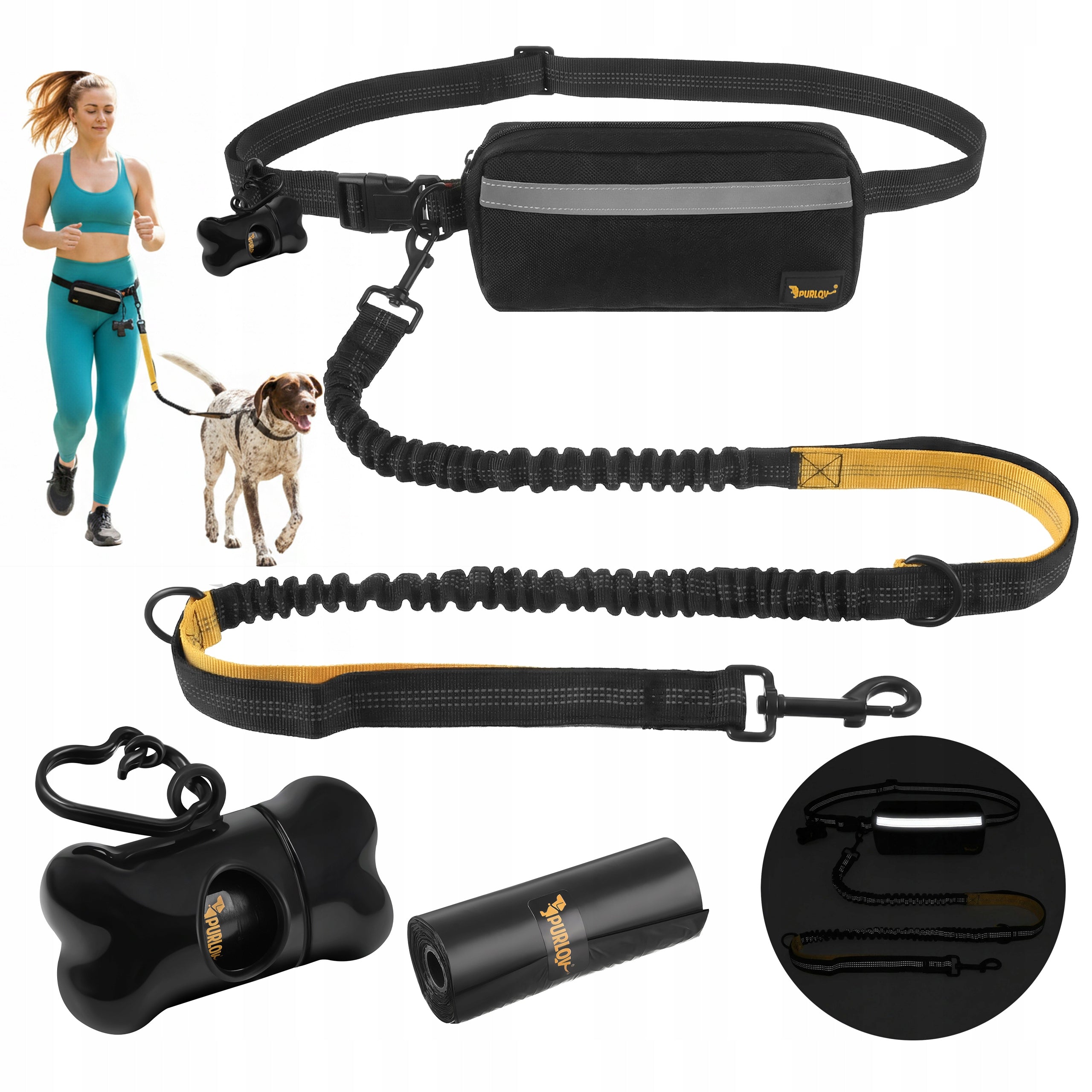 Hip Belt Lanyard for Big Dog 50kg for Running Cushioned Reflective