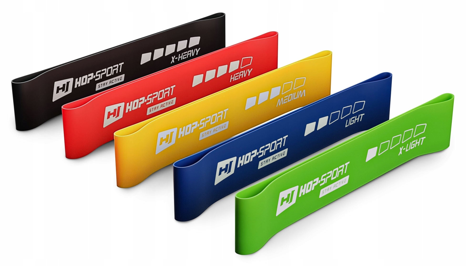 Hip bands exercise rubber resistance bands 5 pieces durable non-slip Color multicolor
