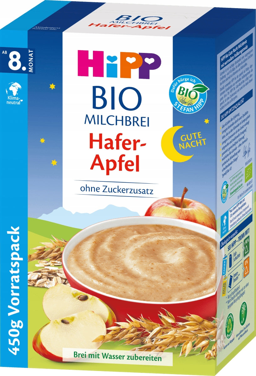 Hipp Porridge for Goodnight Oat Apple 8m 450g Germany
