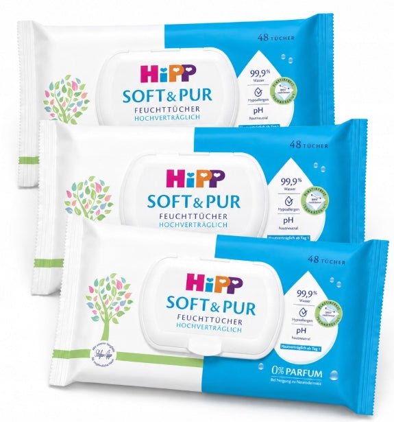 Hipp Soft&Pur wet wipes 3 x 48 pcs.