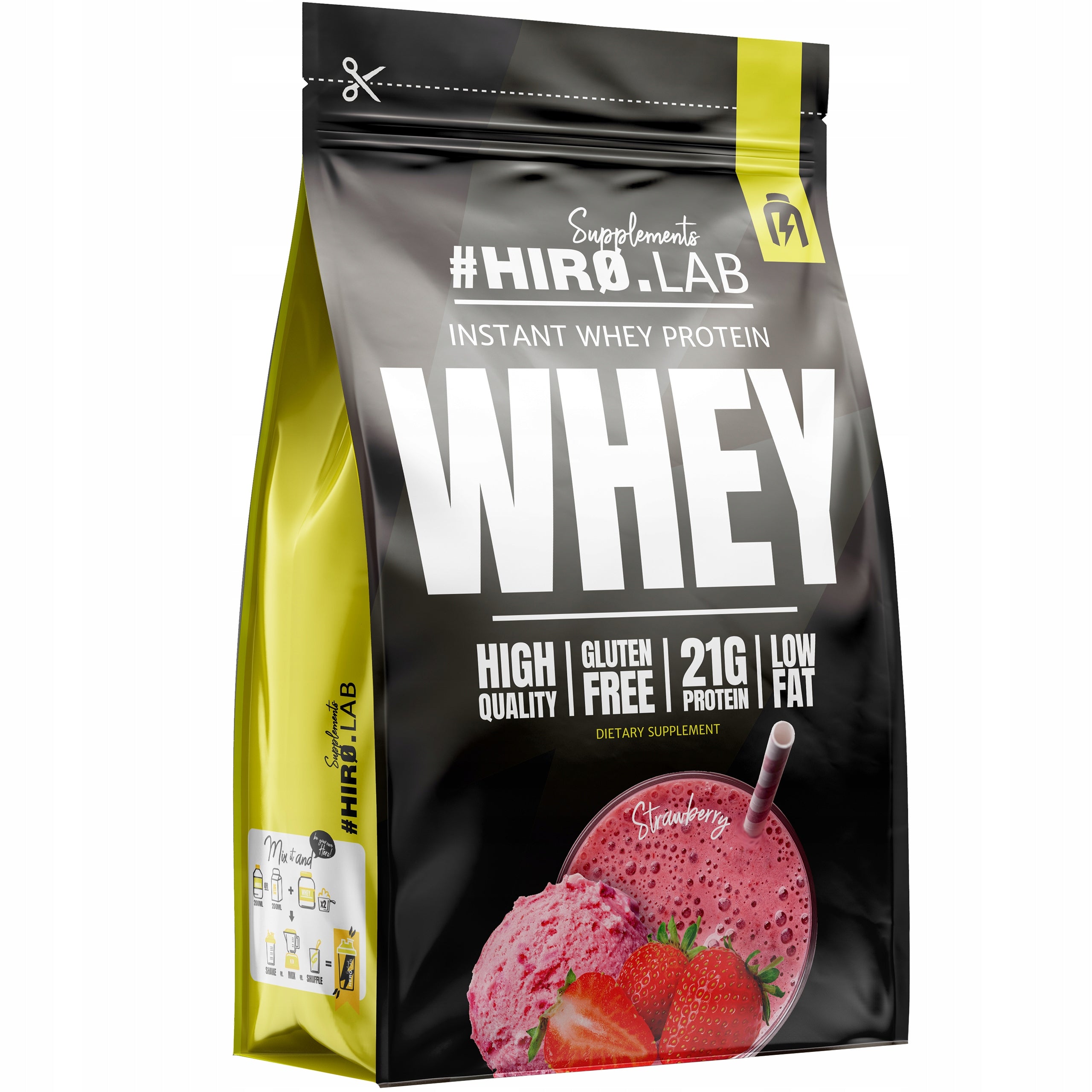 Hiro.Lab Instant WHEY Protein 750 g protein WPC whey conditioner strawberry