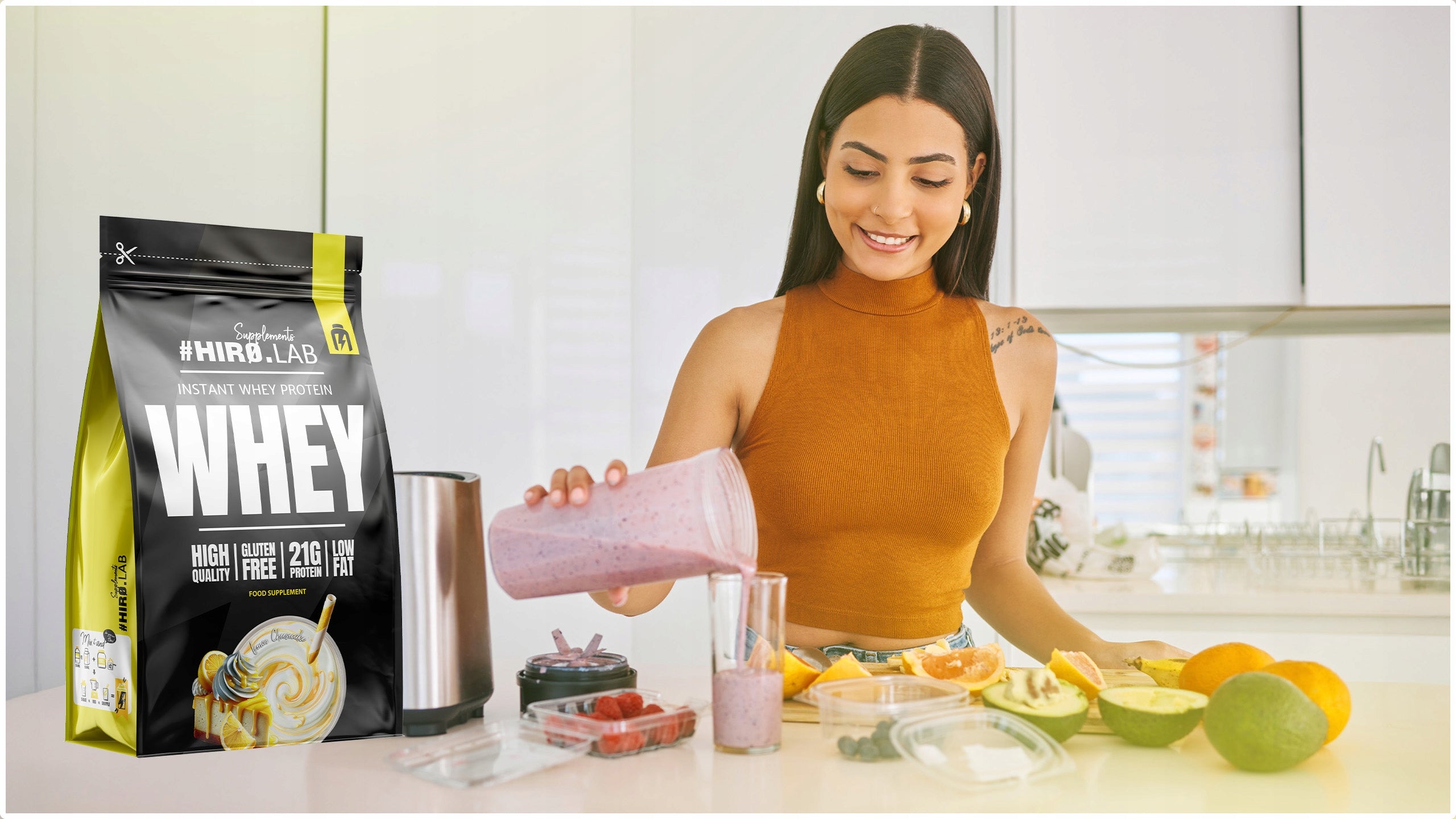 Hiro.Lab Instant WHEY Protein 750 g protein WPC whey vanilla pear Packaging status original