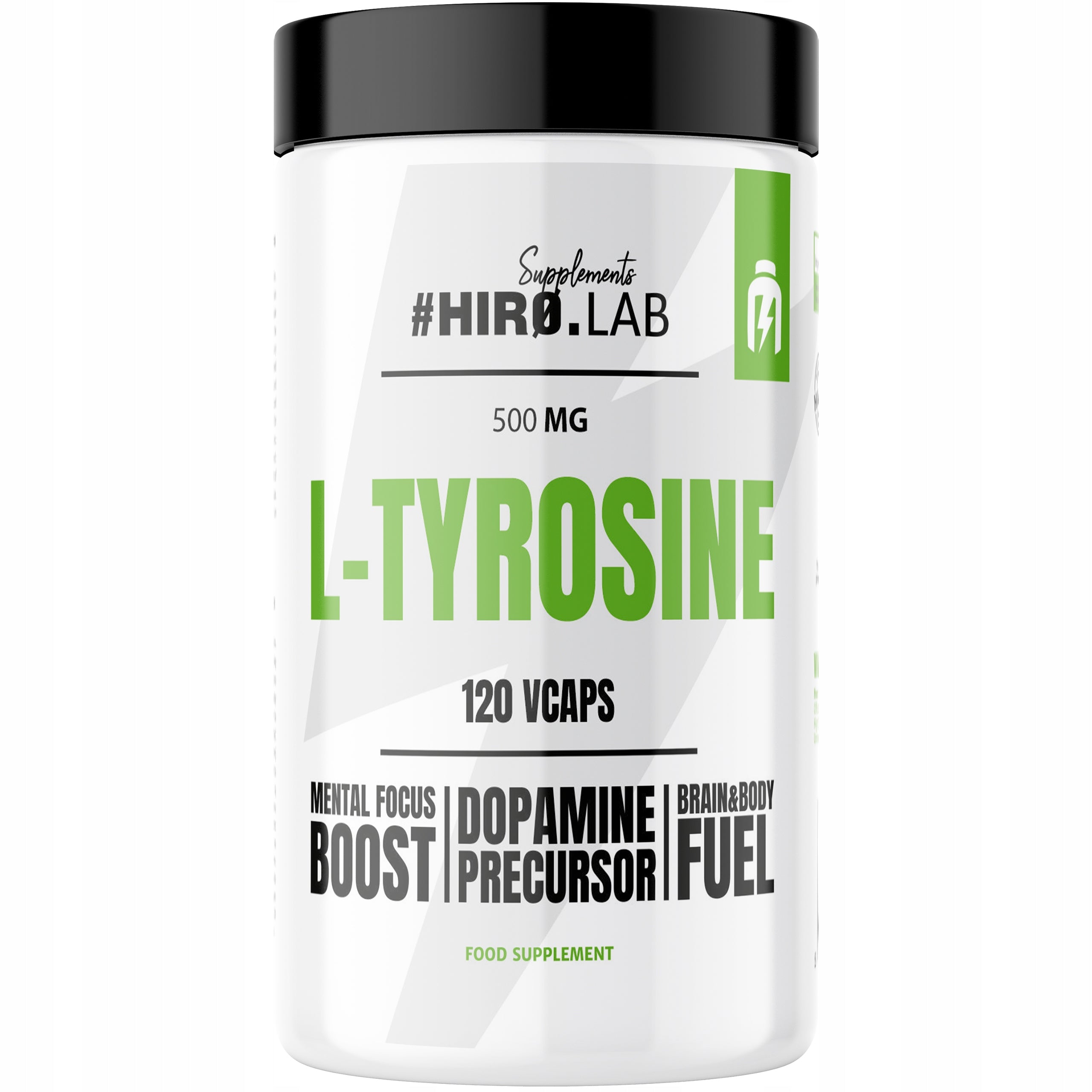 Hiro Lab L-Tyrosine 500mg 120 kaps. tyrosine concentration energy mood Expiration date at least 3 months from the date of purchase