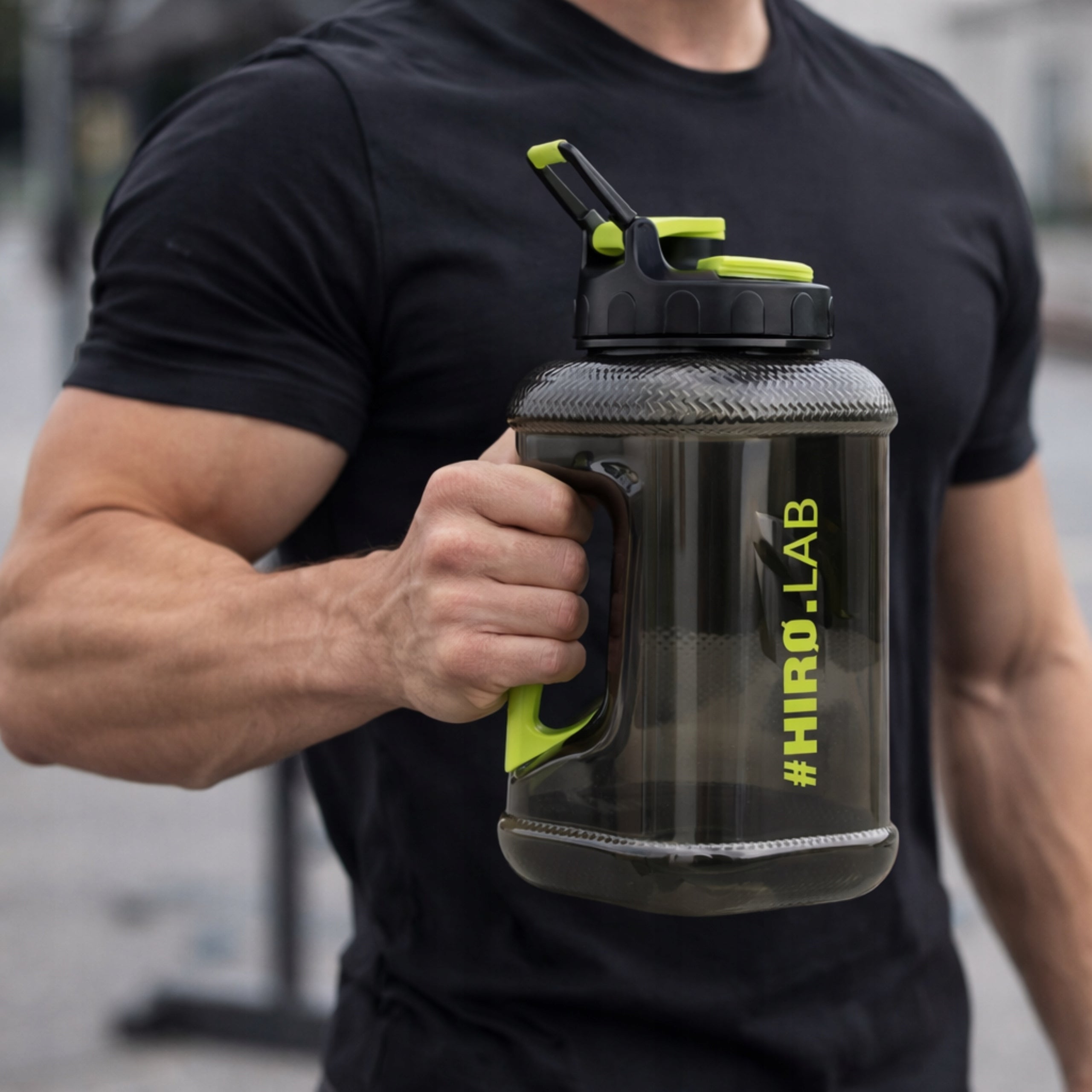 Hiro.Lab WATER JUG 1,89 L Bottle BPA Free Water Bottle Canister Container Color black