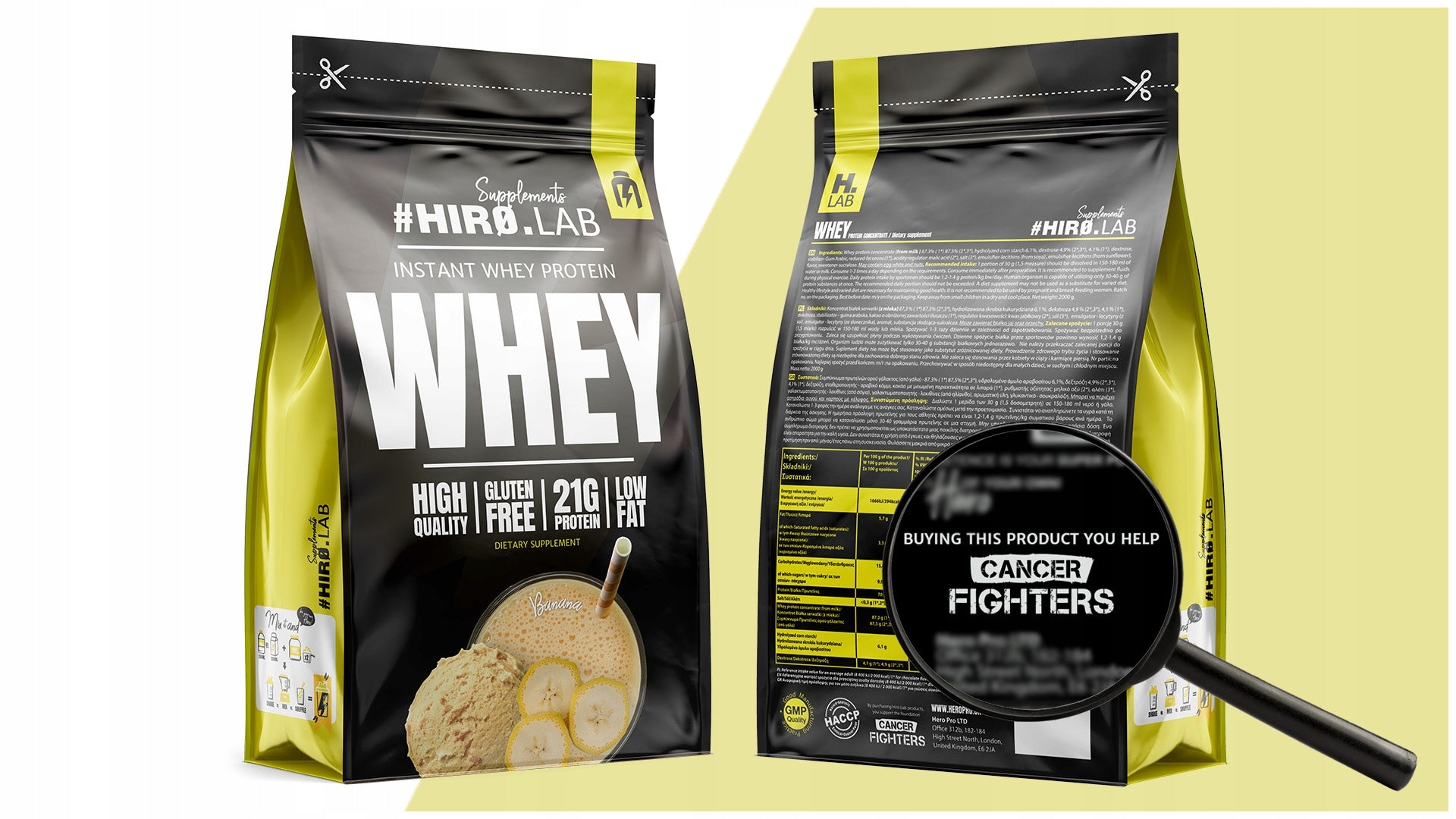 Hiro Lab Whey Protein 2000g Whey Protein Concentrate WPC Banana Expiration date at least six months from the date of purchase