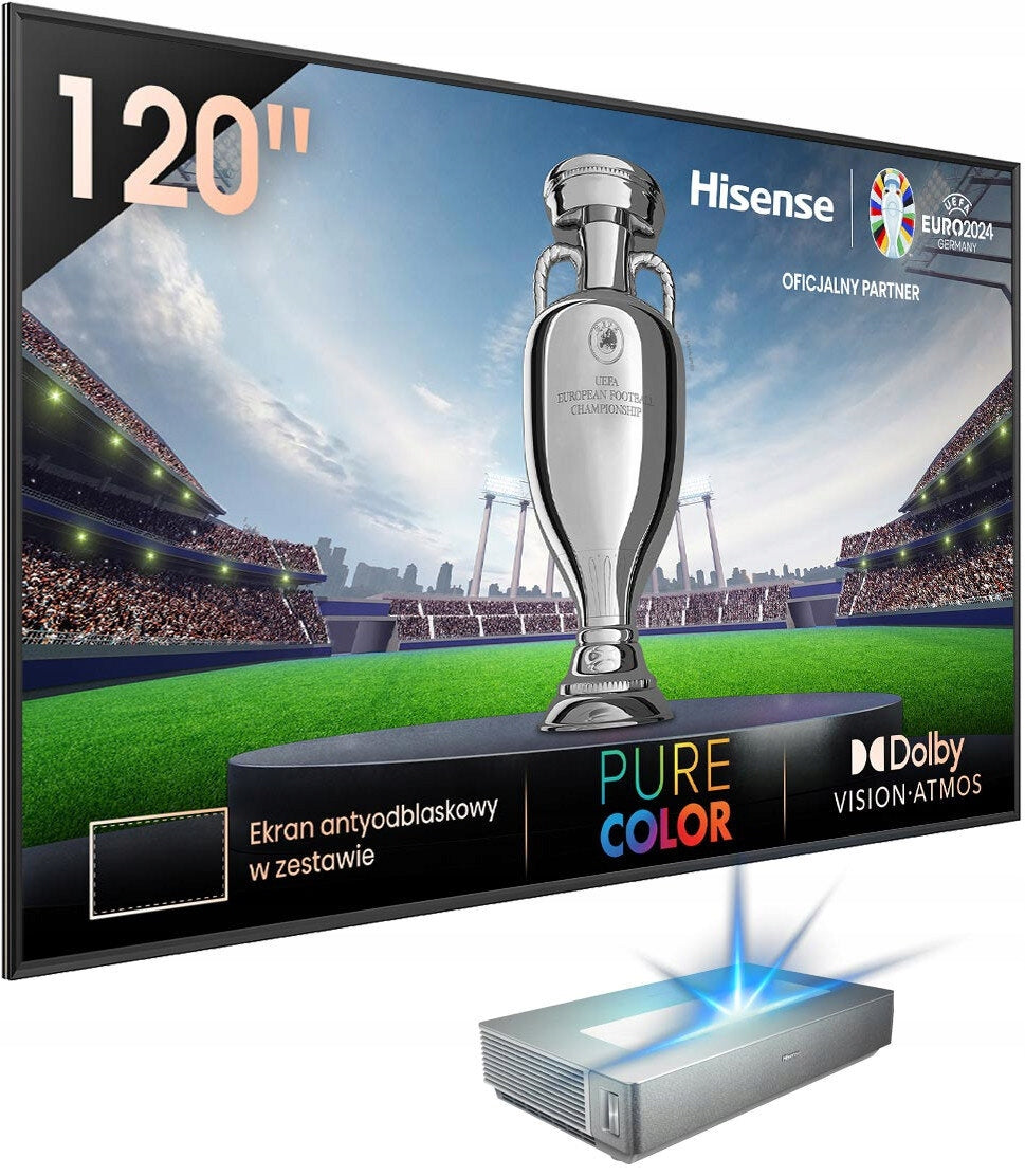 Hisense 120L5HA projector with 120" screen