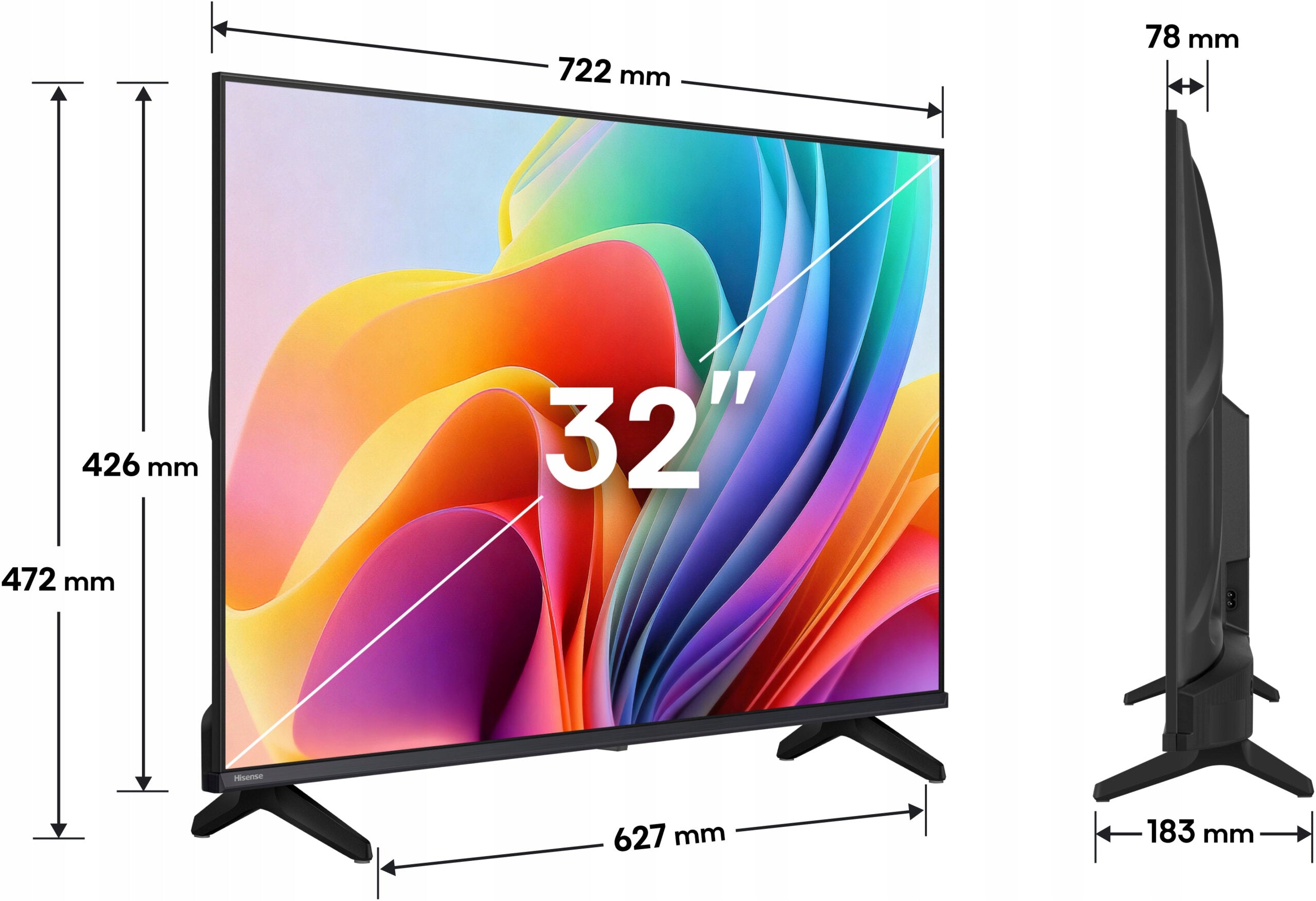 Hisense 32A4S 32” LED HD Ready VIDAA 60Hz WiFi Bluetooth TV Manufacturer code 32A4S