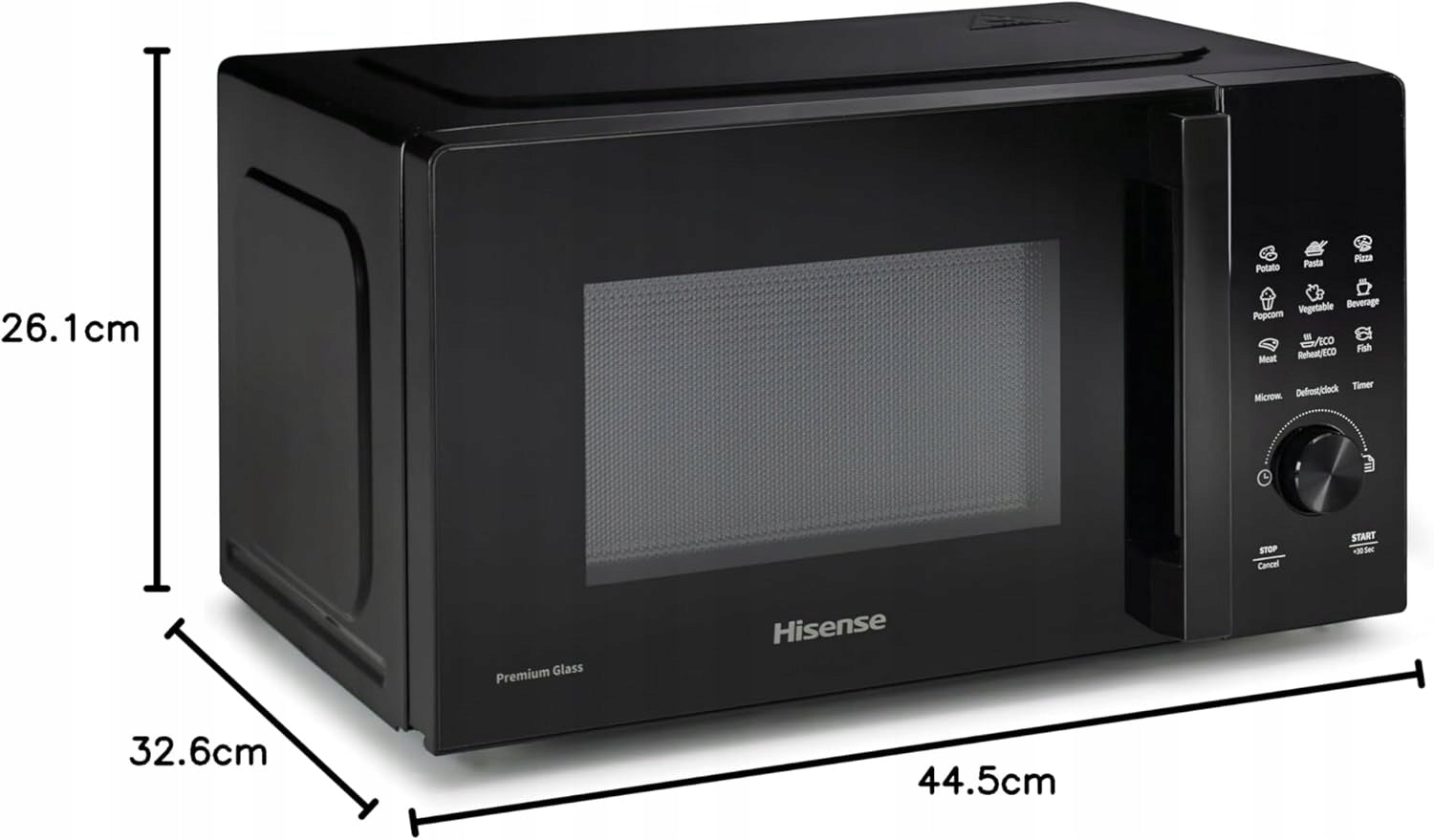 Hisense H20MOBSD1H Microwave 20l 700W black left door 9 functions Model H20MOBSD1H