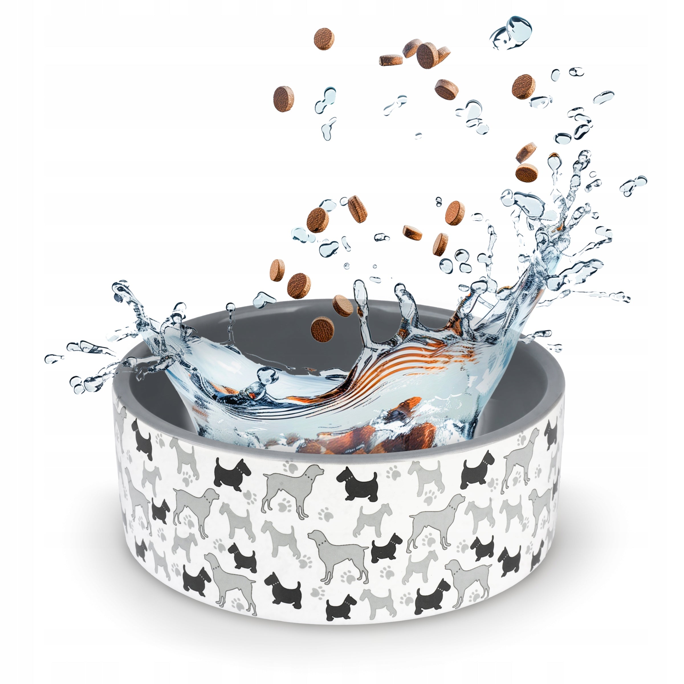 Hocky Ceramic Bowl for Dog on Karme Water 16 x6 cm Patterns Dog 700 ml Brand Hocky