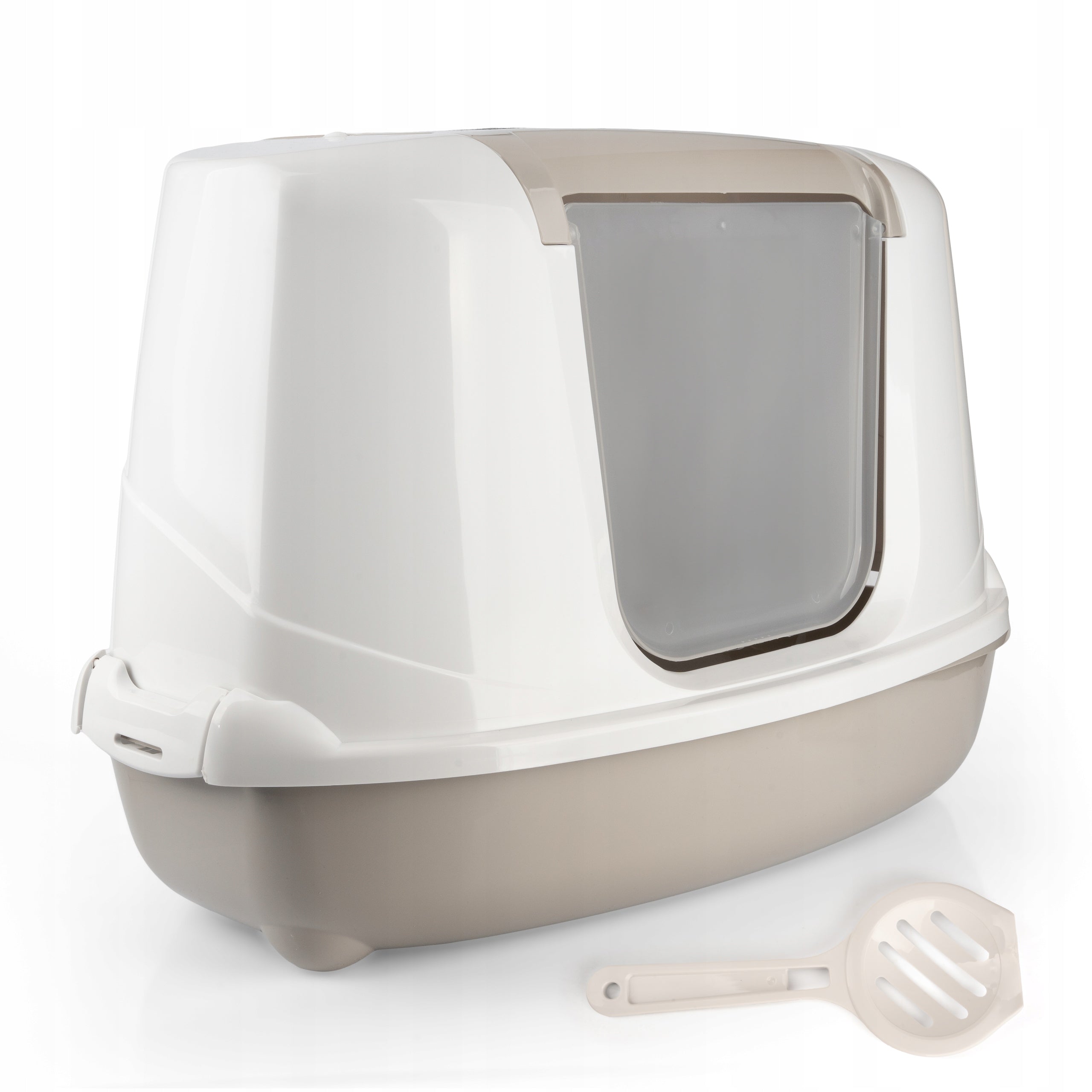 Hocky FLIP Corner Toilet with Filter and Spatula Closed Cat Cuvette Color gray