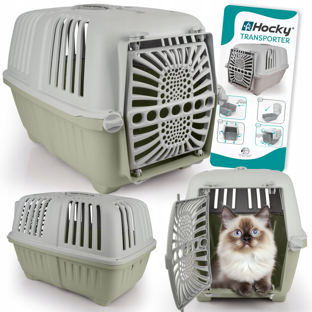Hocky Transporter Dog Cat Bag Plastic Door Lock Handle Green