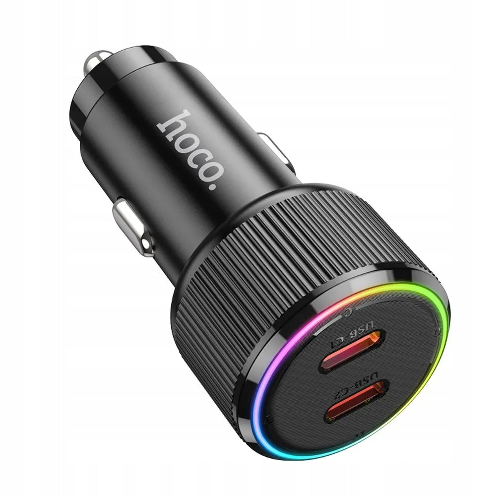 Hoco 2 x USB C QC PD 50W NZ14B Car Charger - Black Manufacturer code NZ14B
