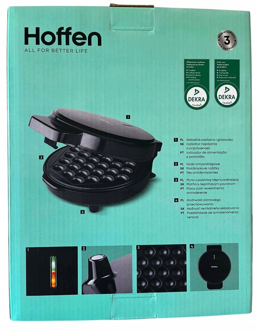 Hoffen Bubble Waffle Iron 1200W Manufacturer code 5905118112780