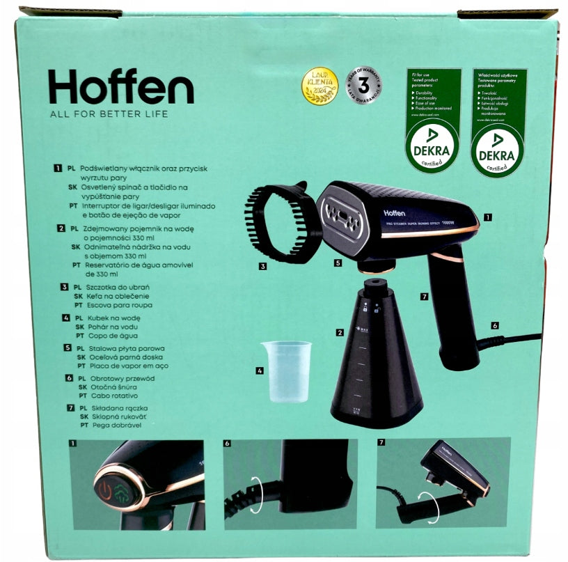 Hoffen Clothes steamer 1600W 350ml 2 levels of steam ejection Manufacturer code Gs-5596