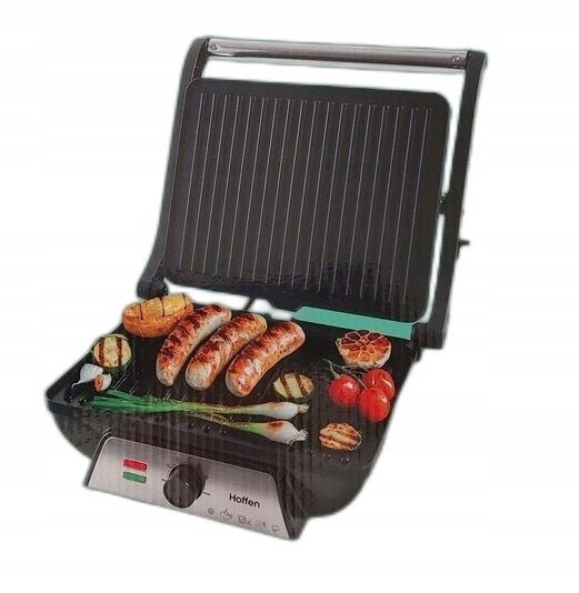 Hoffen Electric grill 2000W opening at 180° silver Power rating 2000 W
