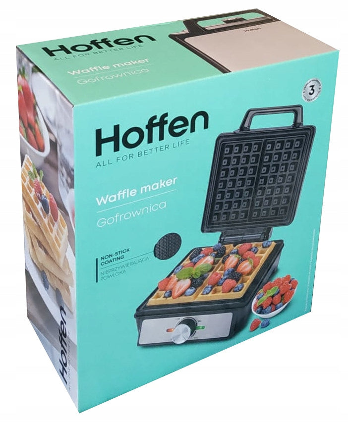 Hoffen Waffle iron 1600W classic two waffles rectangles