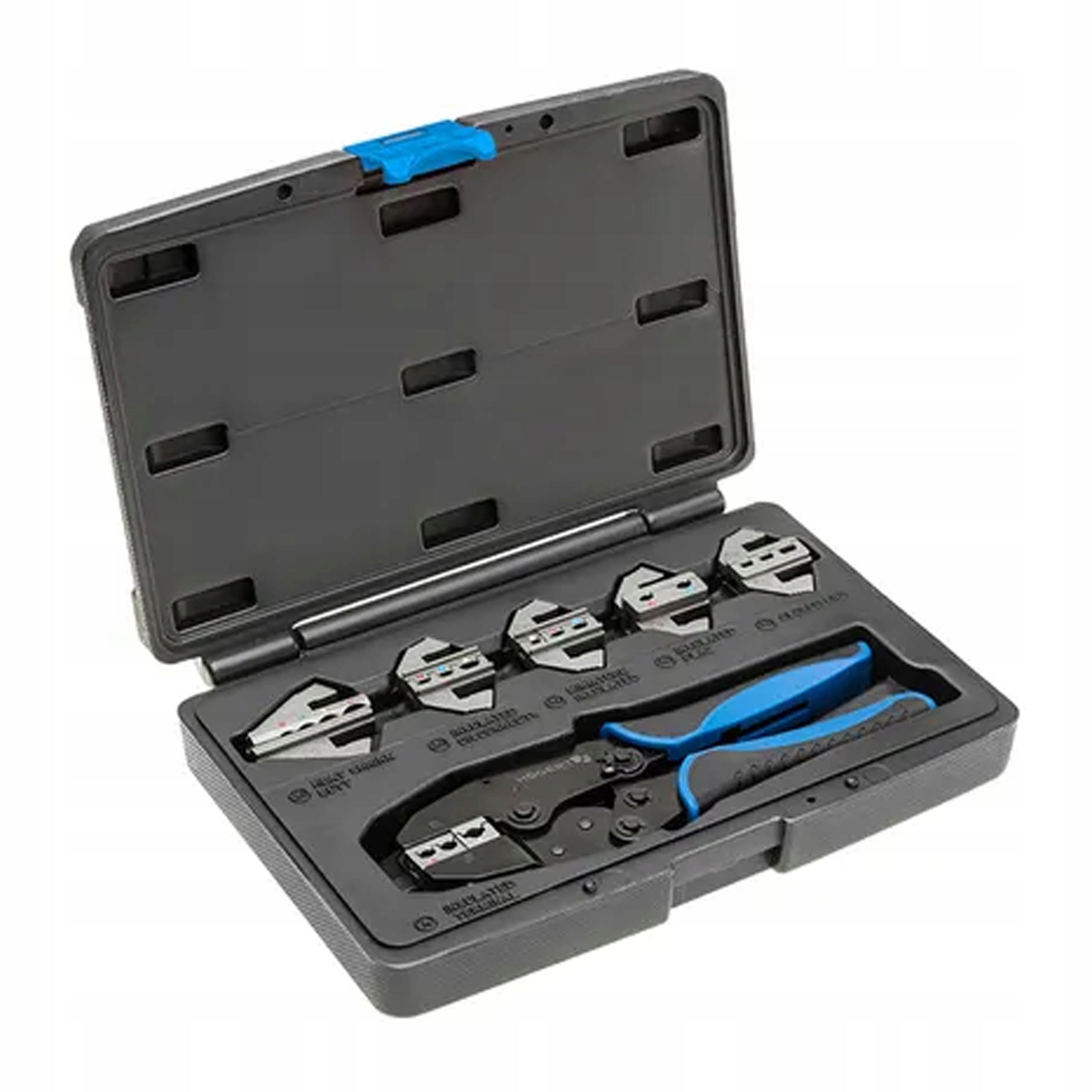 Hogert crimping press pliers with interchangeable jaws suitcase HT1P176