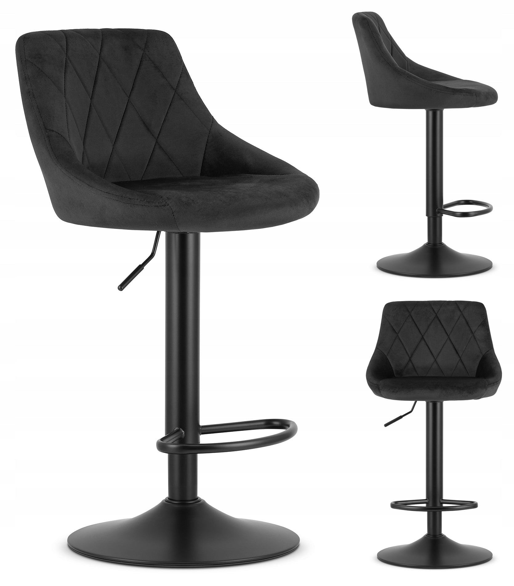 Bar-Halb-Barstuhl Kast, Gobelin, schwarz 