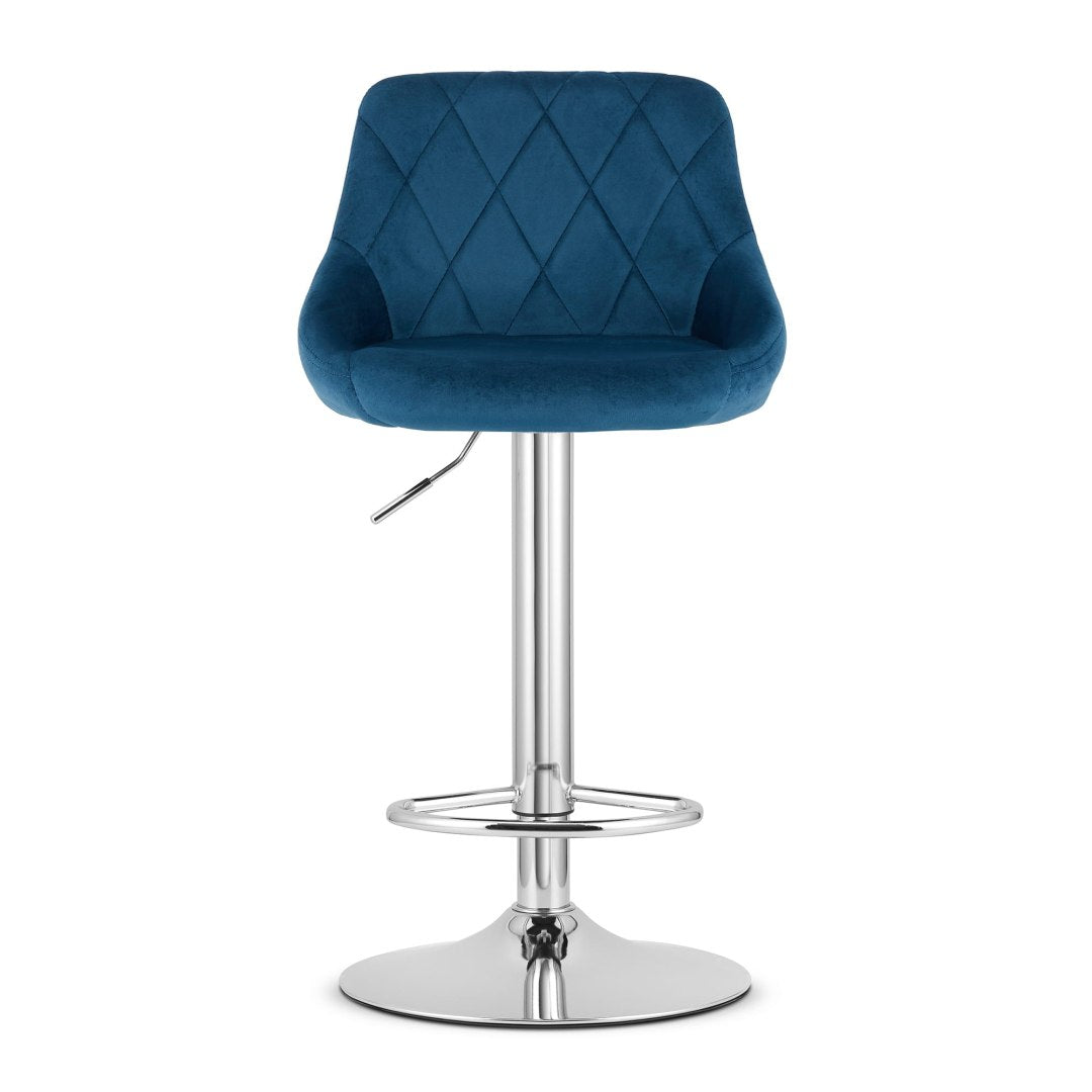Kast Bar-Halb-Barstuhl, Gobelin, blau/silberfarben 