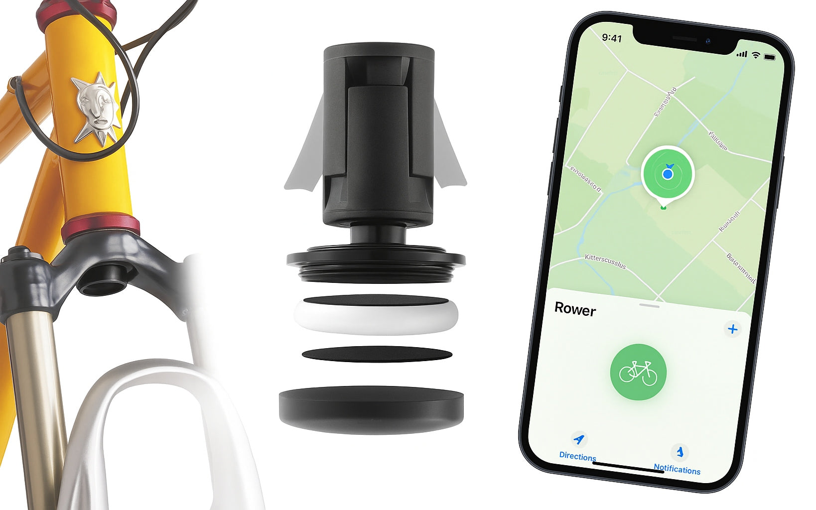 Holder for Apple AirTag for bicycle fork - anti-theft protection