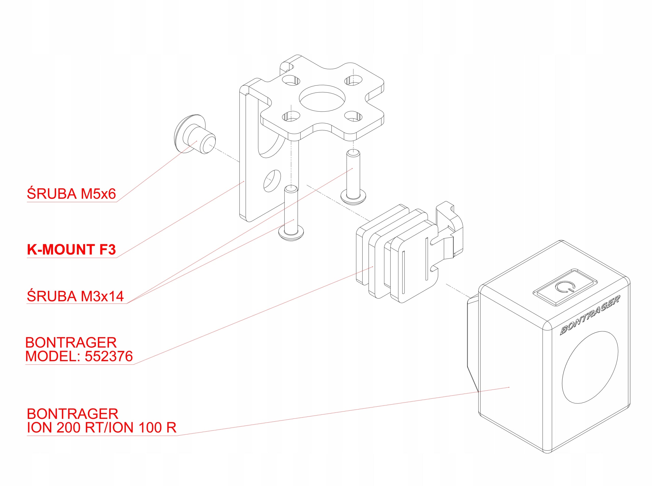 Holder for BONTRAGER ION 200 RT | K-MOUNT F3 Model F3