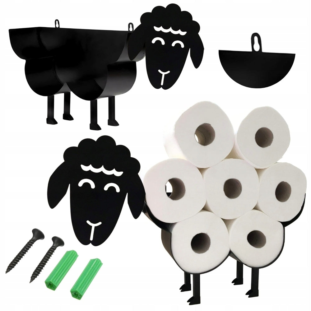 Holder rack hanger toilet paper shelf rolls sheep lamb bathroom
