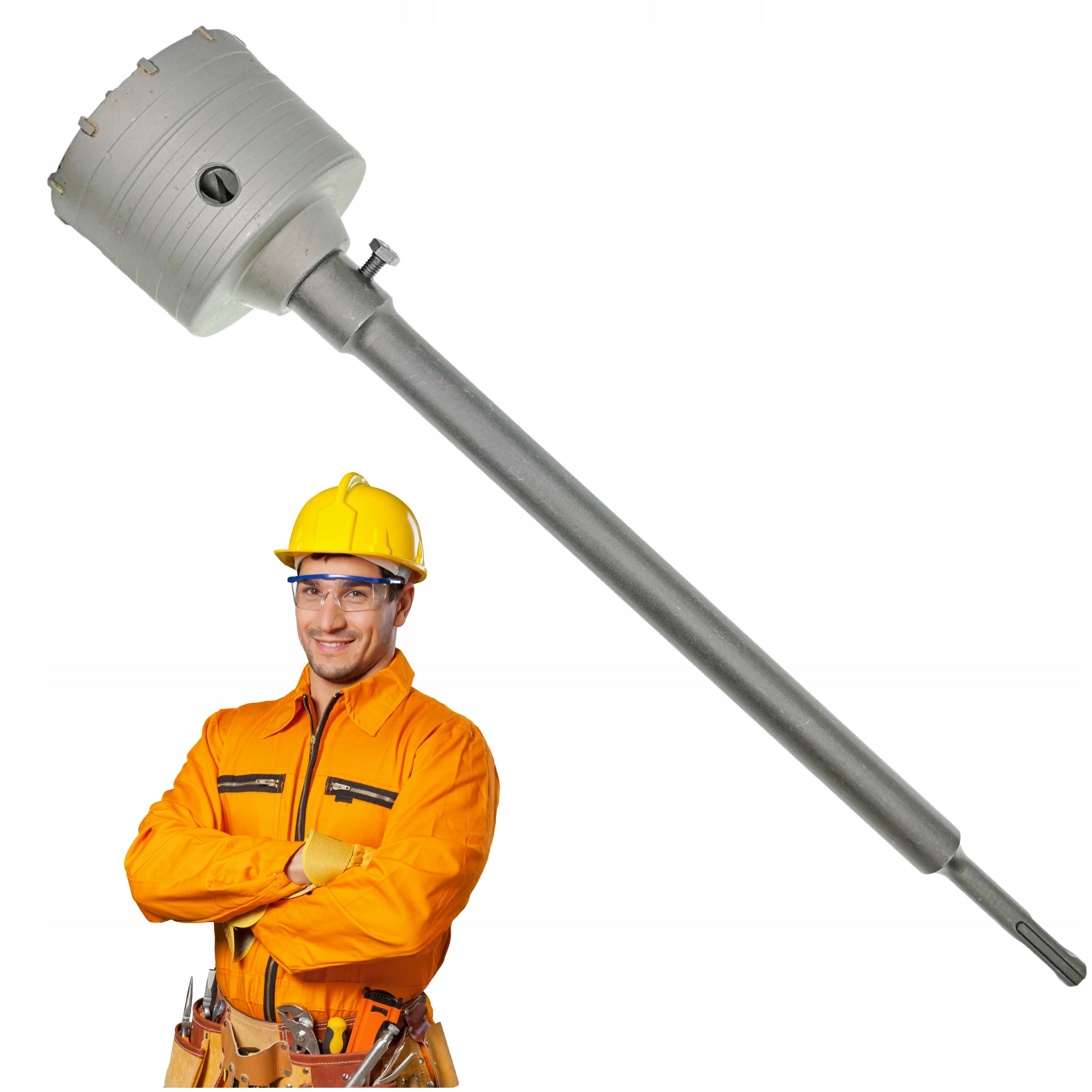 Hole Saw Kit 150mm Handle Adapter 350mm For Concrete SDS-PLUS Alloy Steel