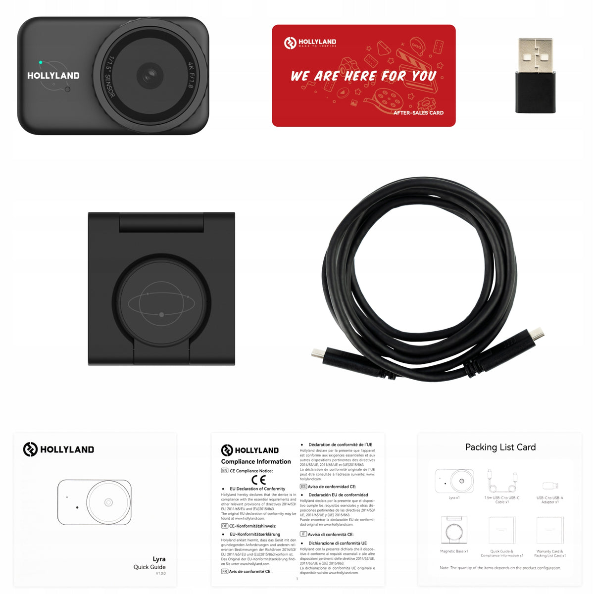 Hollyland Lyra 4K 30fps UHD 50 MP AI Tracking, Black Packaging status original