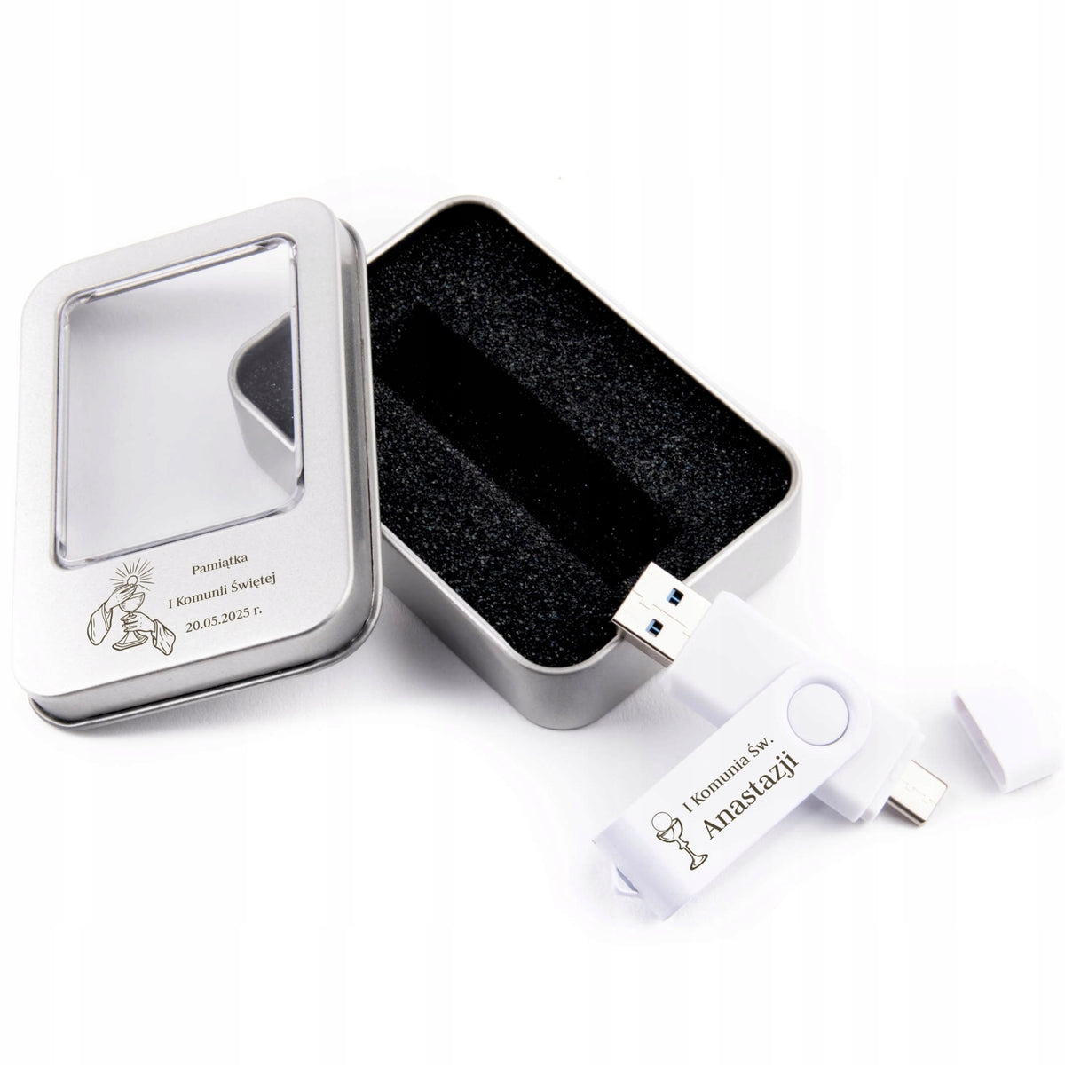 Holy Communion Flash Drive 4GB 2.0 USB-C WITH BOX Communion ENGRAVING Color multicolor