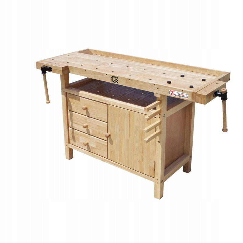 Holzmann WB138C carpentry table workbench, table, two vices, tool holders Product height 84 cm