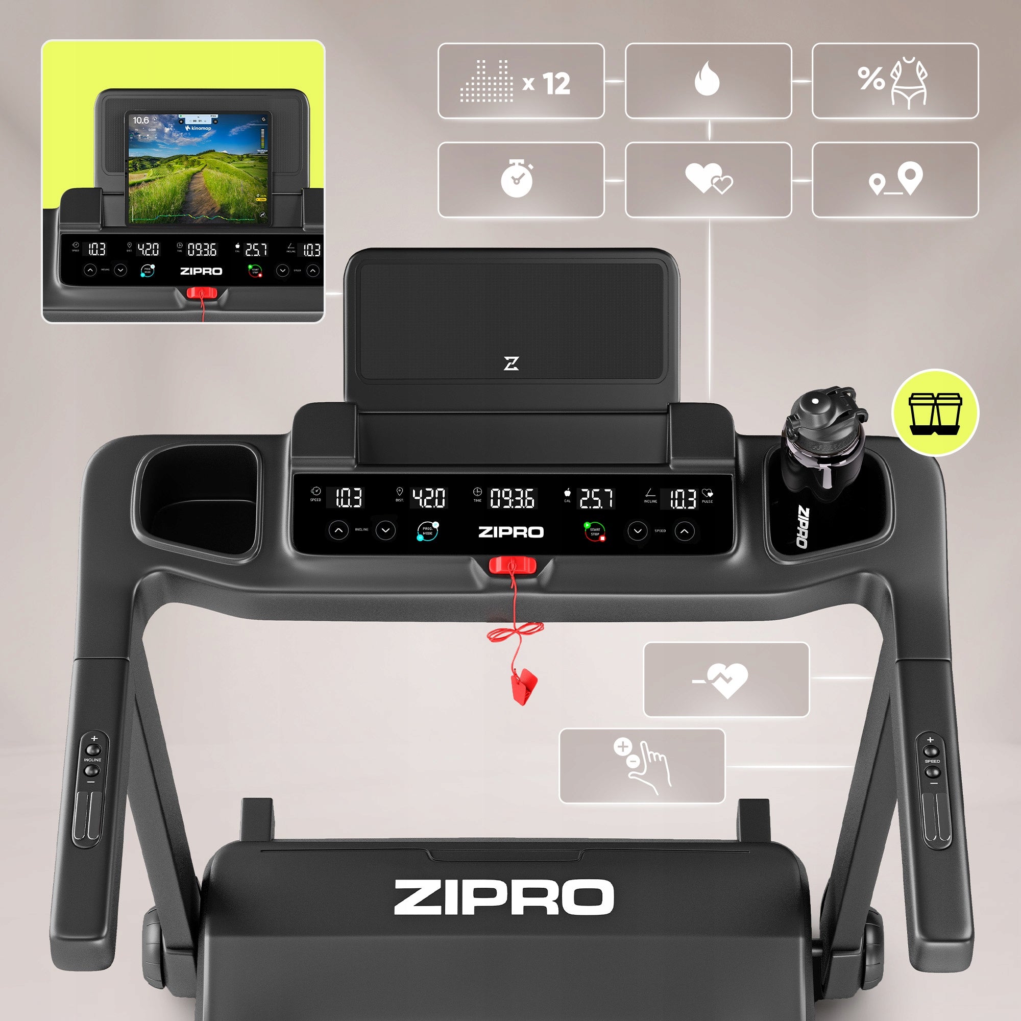 Home Electric Training Treadmill Foldable for Running Zipro Ramble Brand Zipro