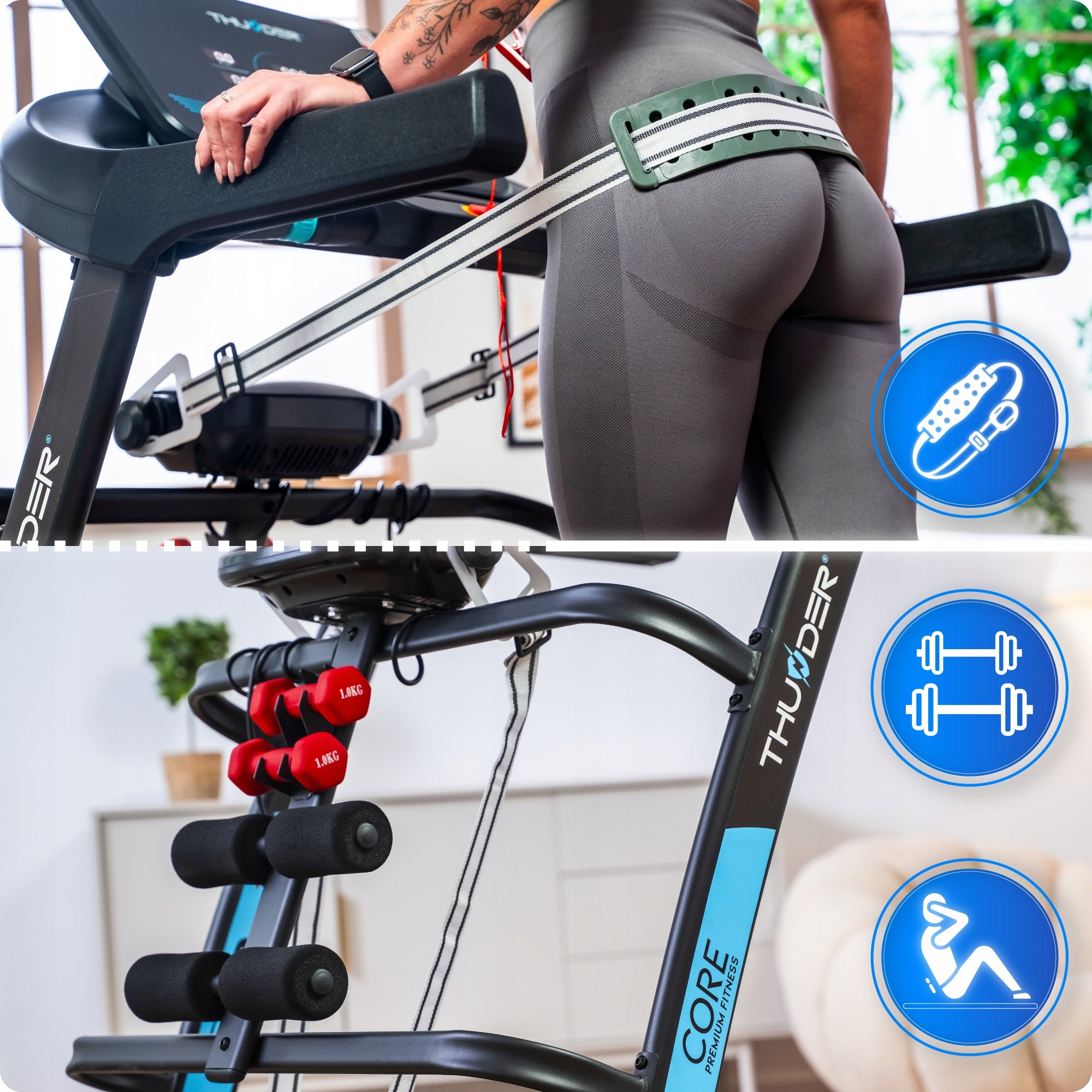 Home Electric Treadmill 20km/h slope application dumbbell massager pulse Maximum user weight 180 kg