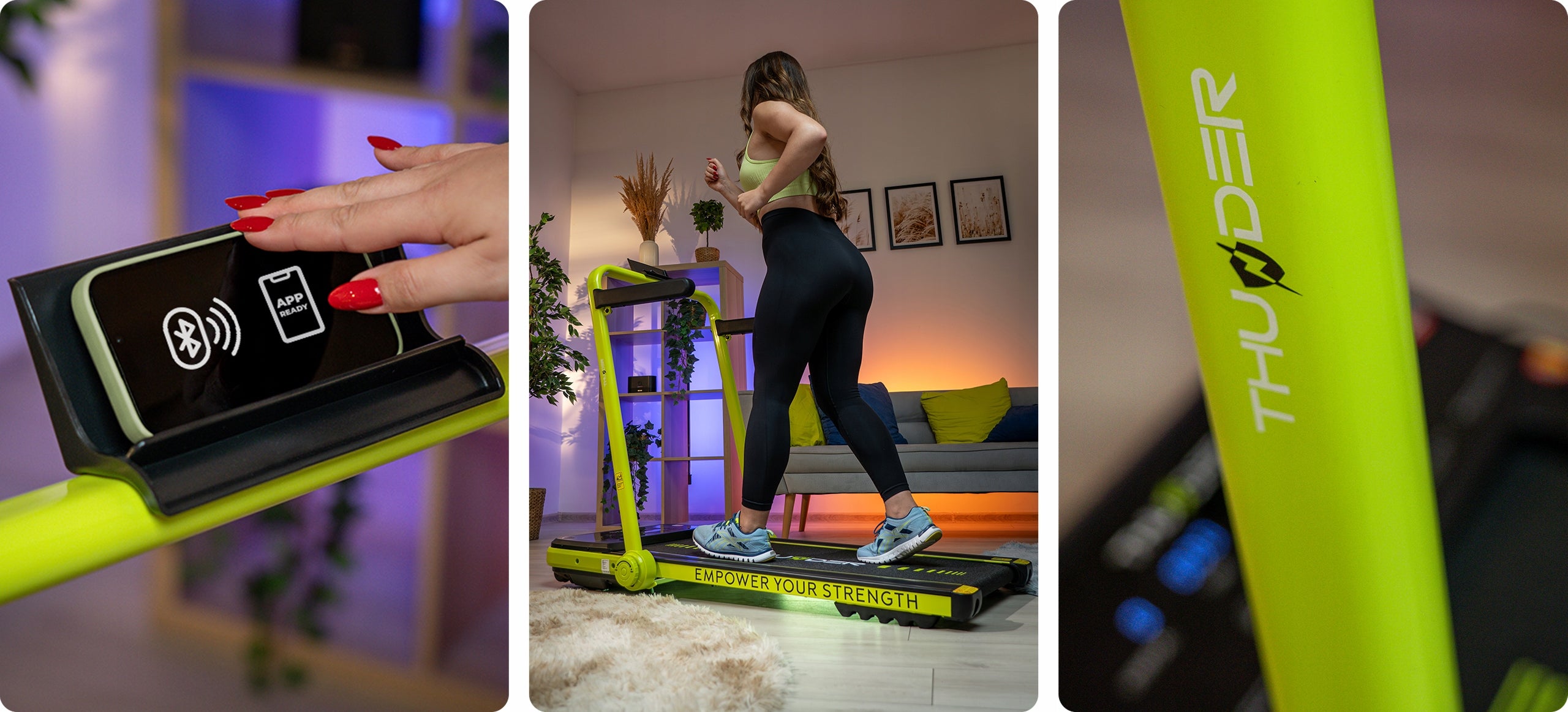 Home Electric Treadmill Folding 12 km/h Under Bed LCD Remote Control App Kind electric