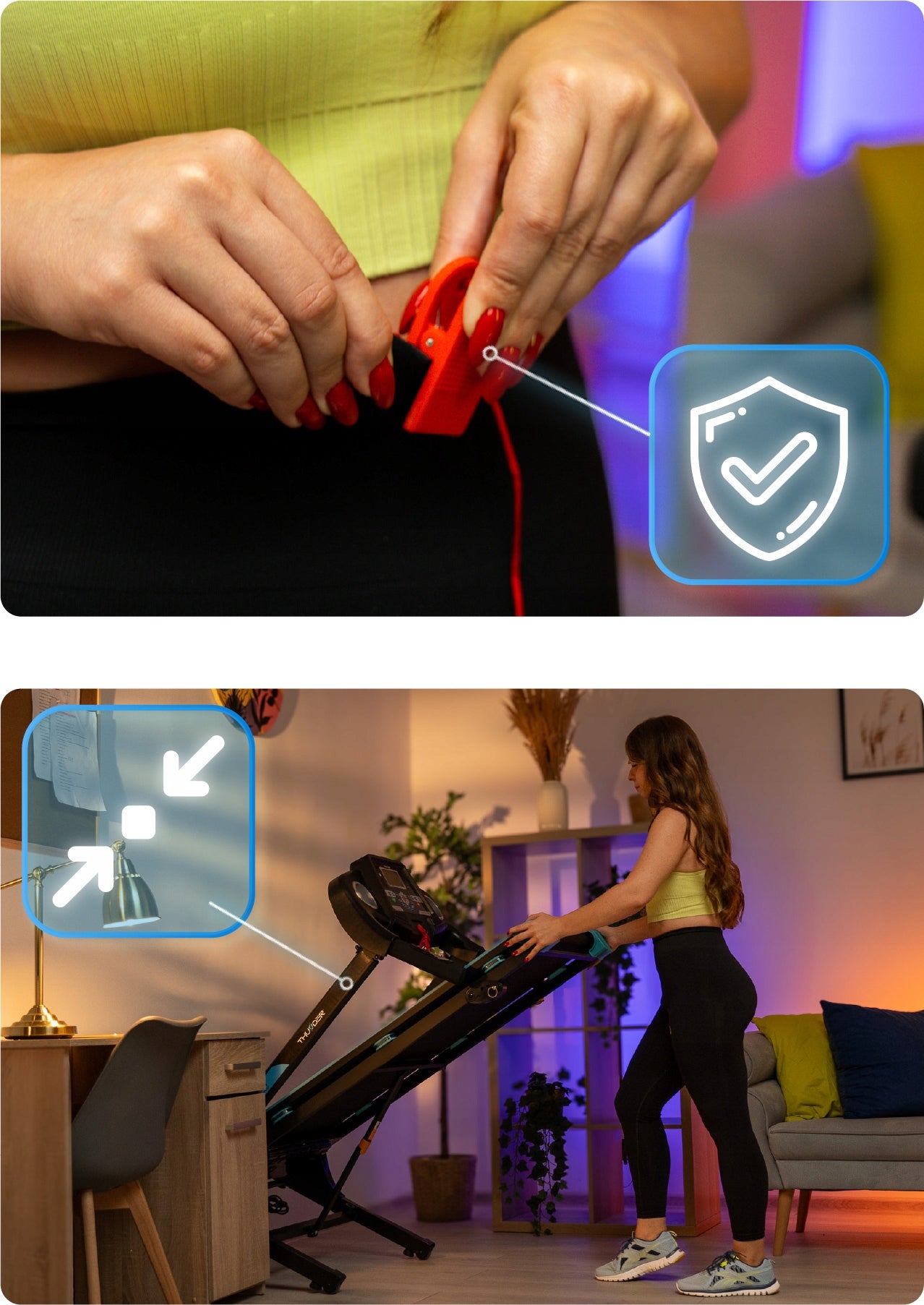 Home Electric Treadmill Folding Belt Slope + Shock Absorption THUNDER Kind electric