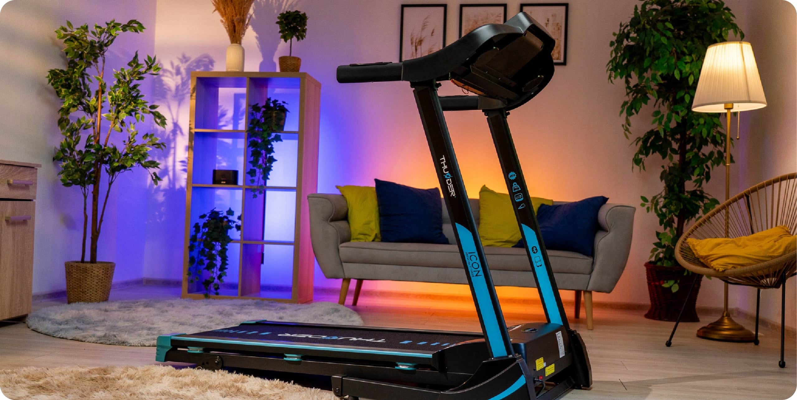 Home Electric Treadmill Folding Belt Slope + Shock Absorption THUNDER Manufacturer code ICON-BLUE