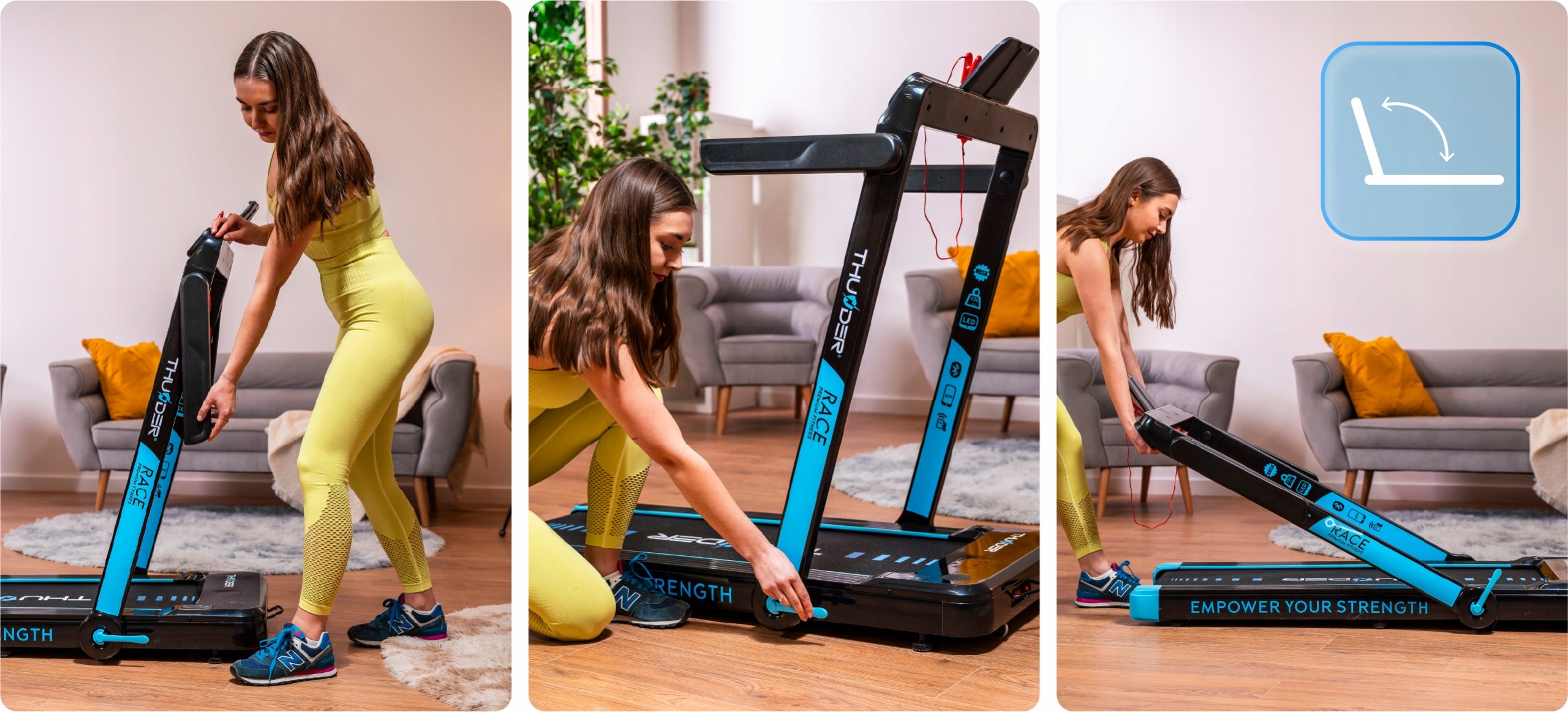 Home Electric Treadmill Folding Under Bed 0,8-14km/h RACE THUNDER Brand Thunder