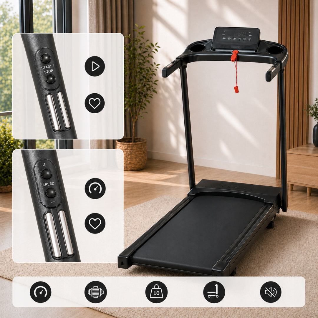 Home Electric Treadmill Folding Under Bed 1-12km/h BT Heart Rate FitShow Kind electric