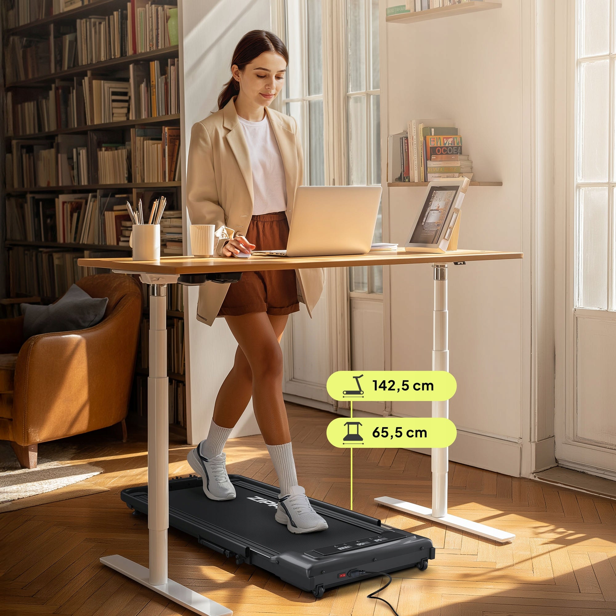 Home Electric Treadmill Folding Under Bed 1-12km/h Newlite Zipro Measurements training duration distance number of steps speed burned calories