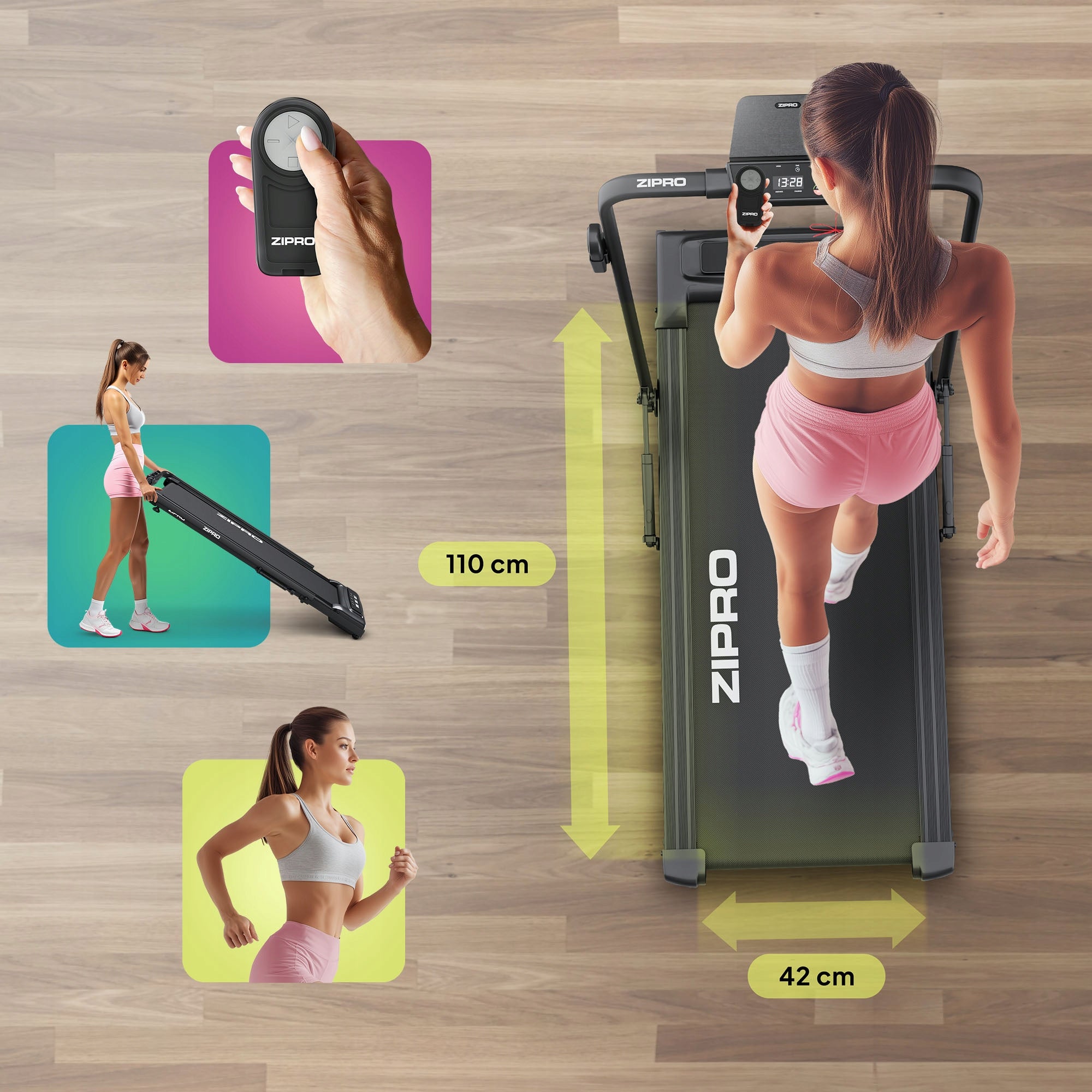 Home Electric Treadmill Folding Under Bed 1-12km/h Newlite Zipro Model Newlite