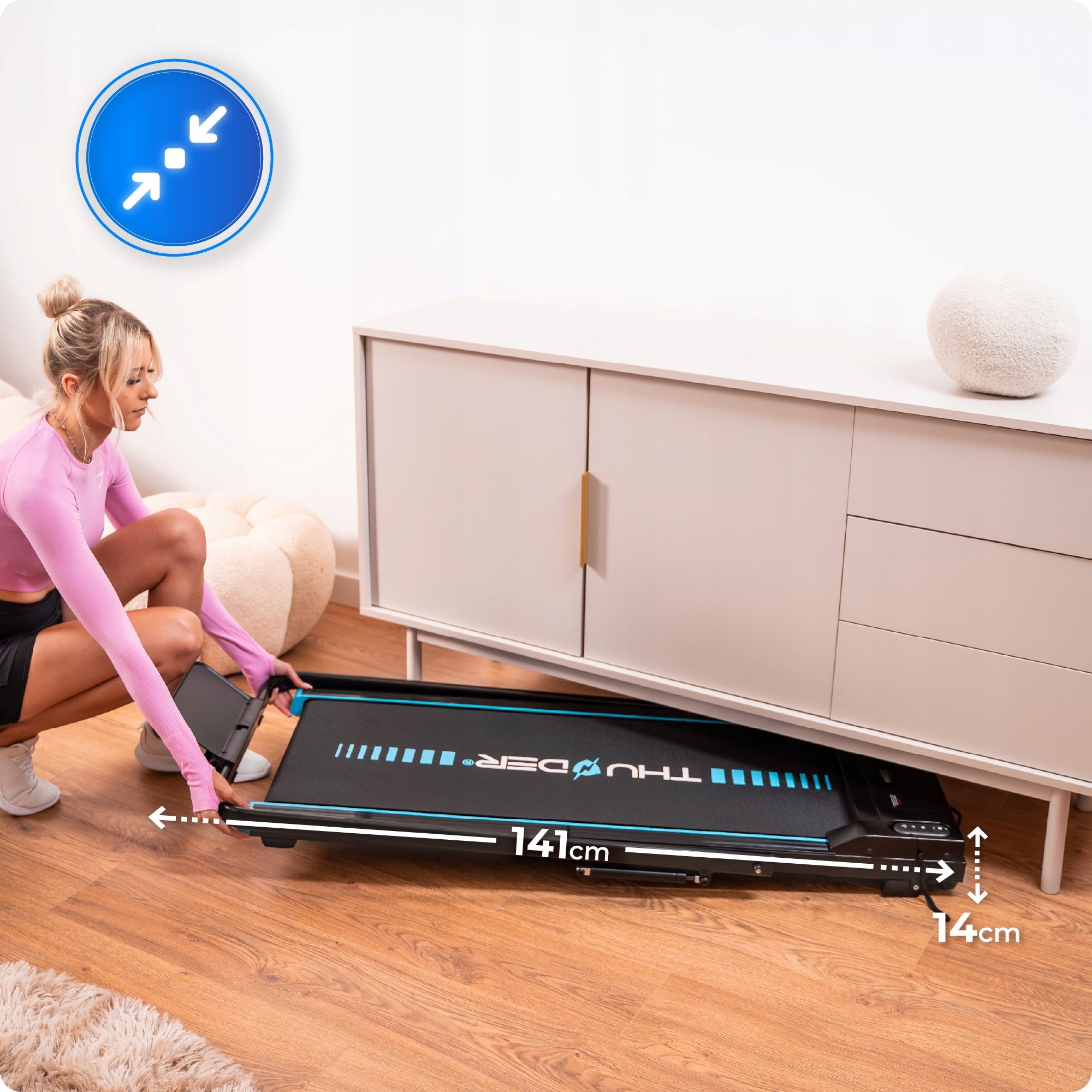 Home Electric Treadmill Folding Under Bed 1-8km/h VIVA THUNDER Model VIVA-PRO